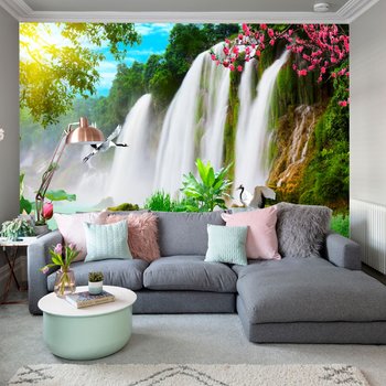 Tranh dán tường 3D cảnh Thác đổ