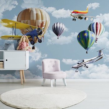 Tranh dán tường máy bay và khinh khí cầu