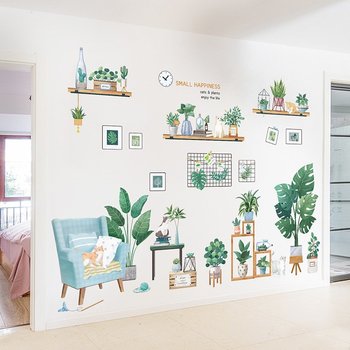 Combo decal dán tường góc cây xanh