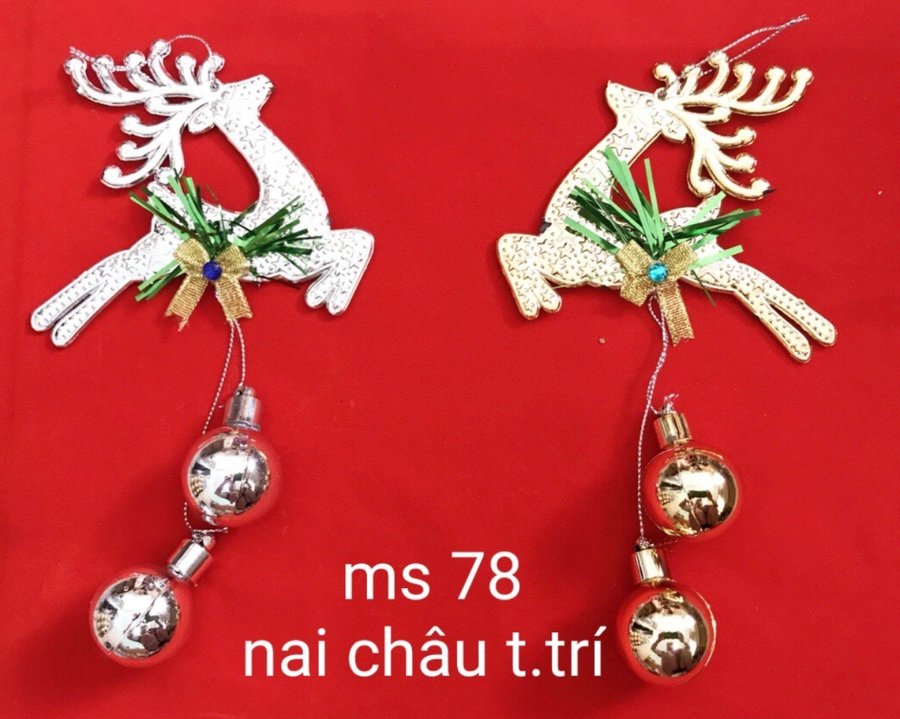 Đồ Trang Trí Noel tuần lộc Và Quả Châu (2 cái)