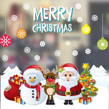 Decal trang trí ông già noel và người tuyết