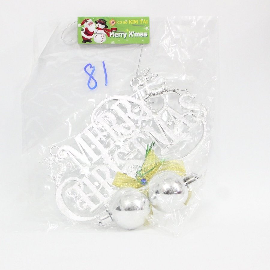 Đồ trang trí noel merry christmas và quả châu