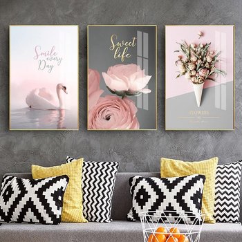 Tranh treo tường màu hồng bình yên 2