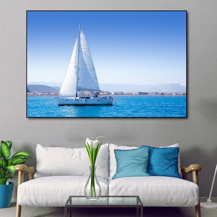 Tranh treo tường chiếc thuyền ngoài khơi