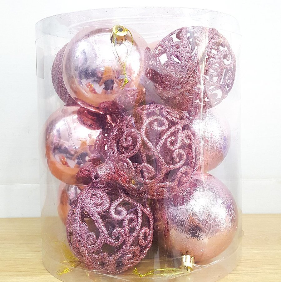 Đồ trang trí noel combo quả châu bóng và hoa văn