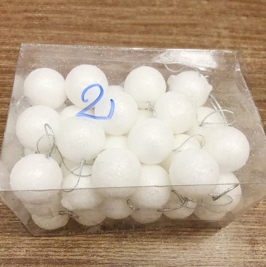 Đồ trang trí noel quả châu trắng