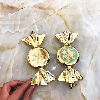 Đồ trang trí noel 2 kẹo vàng