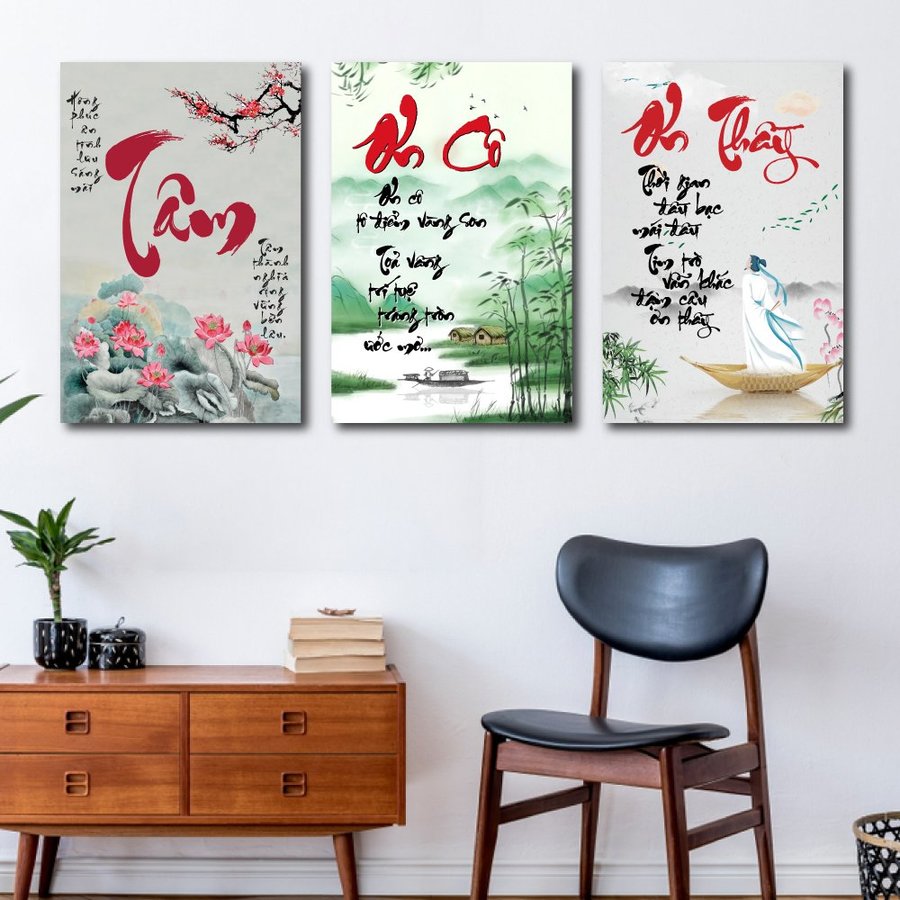 Tranh treo tường thư pháp nhớ ơn thầy cô