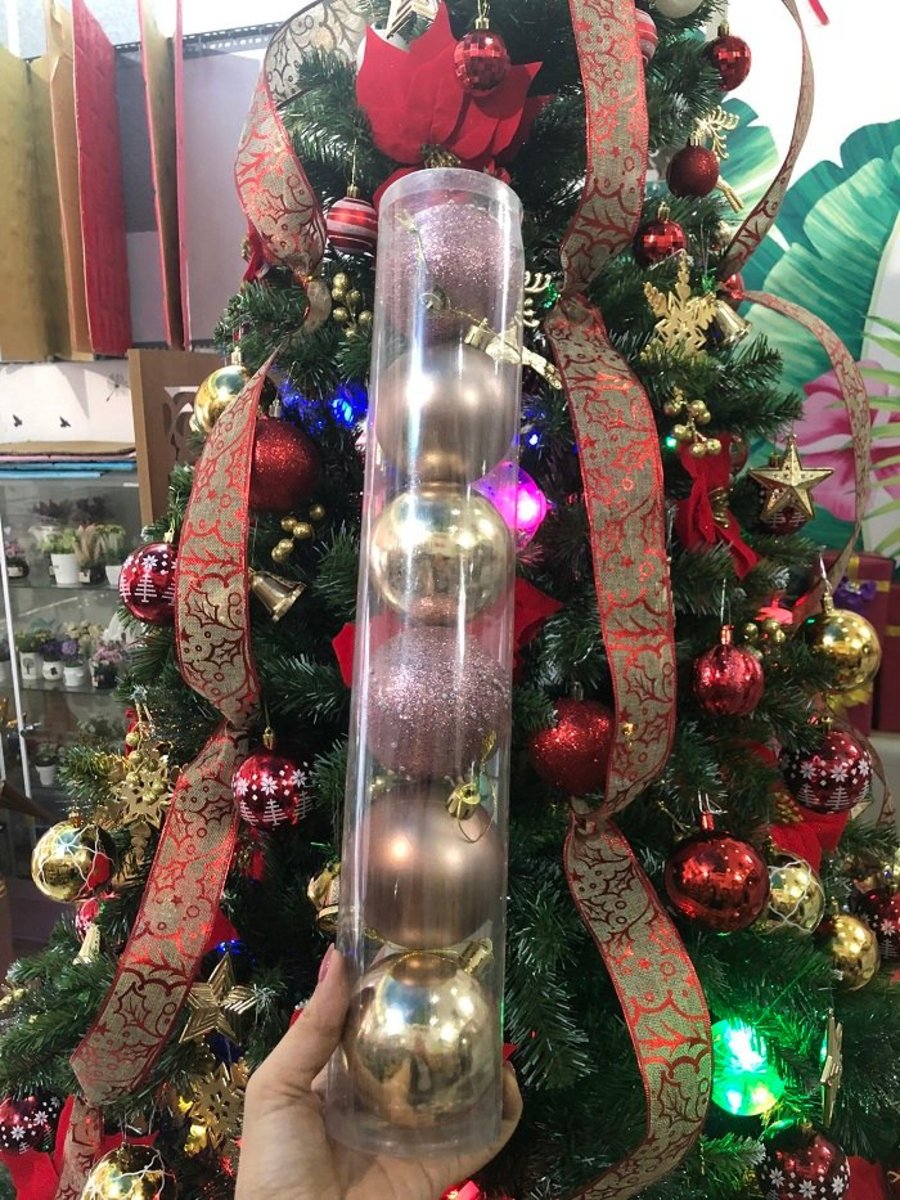 Hộp 6 trái châu 8cm trang trí