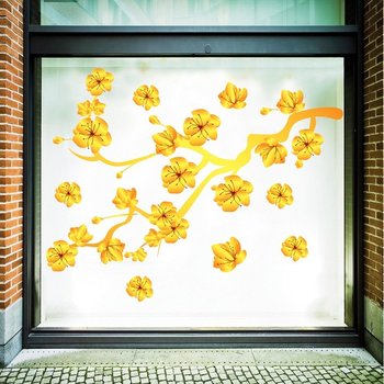 Decal Trang Trí Tết Cành Mai Vàng Đón Xuân Thịnh Vượng