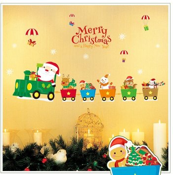 Decal trang trí noel xe lửa giáng sinh