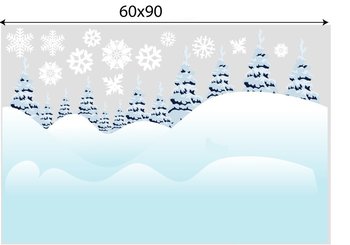Decal trang trí chân tường rừng thông tuyết