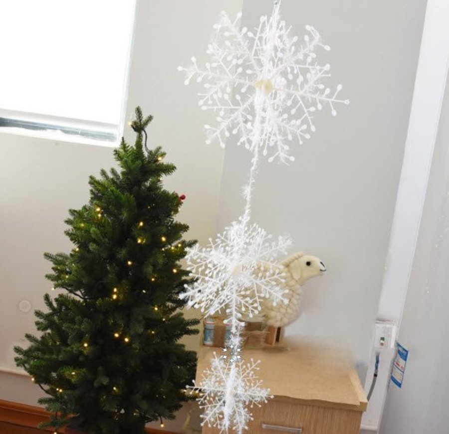 9 bông tuyết kim tuyến size 10cm trang trí noel