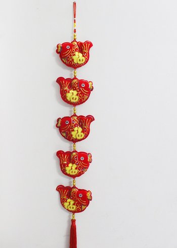 Bộ 5 lộc treo hình cá trang trí tết