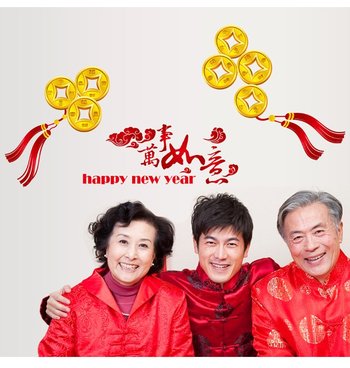 Decal tết đồng tiền vàng 2