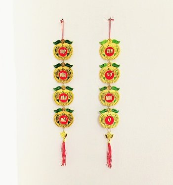 Combo 2 dây lộc treo tết táo vàng Chúc mừng năm mới và Vạn sự như ý