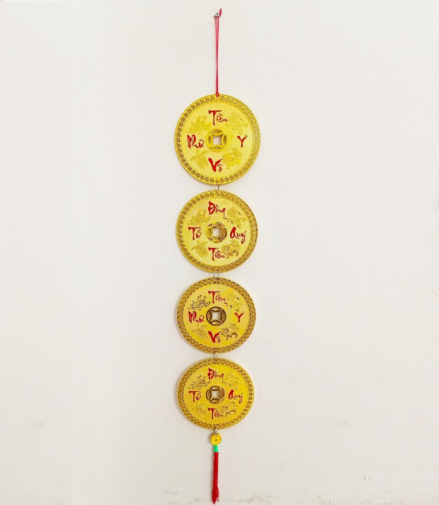 Dây liễn treo đồng tiền vàng Tiền vô như ý