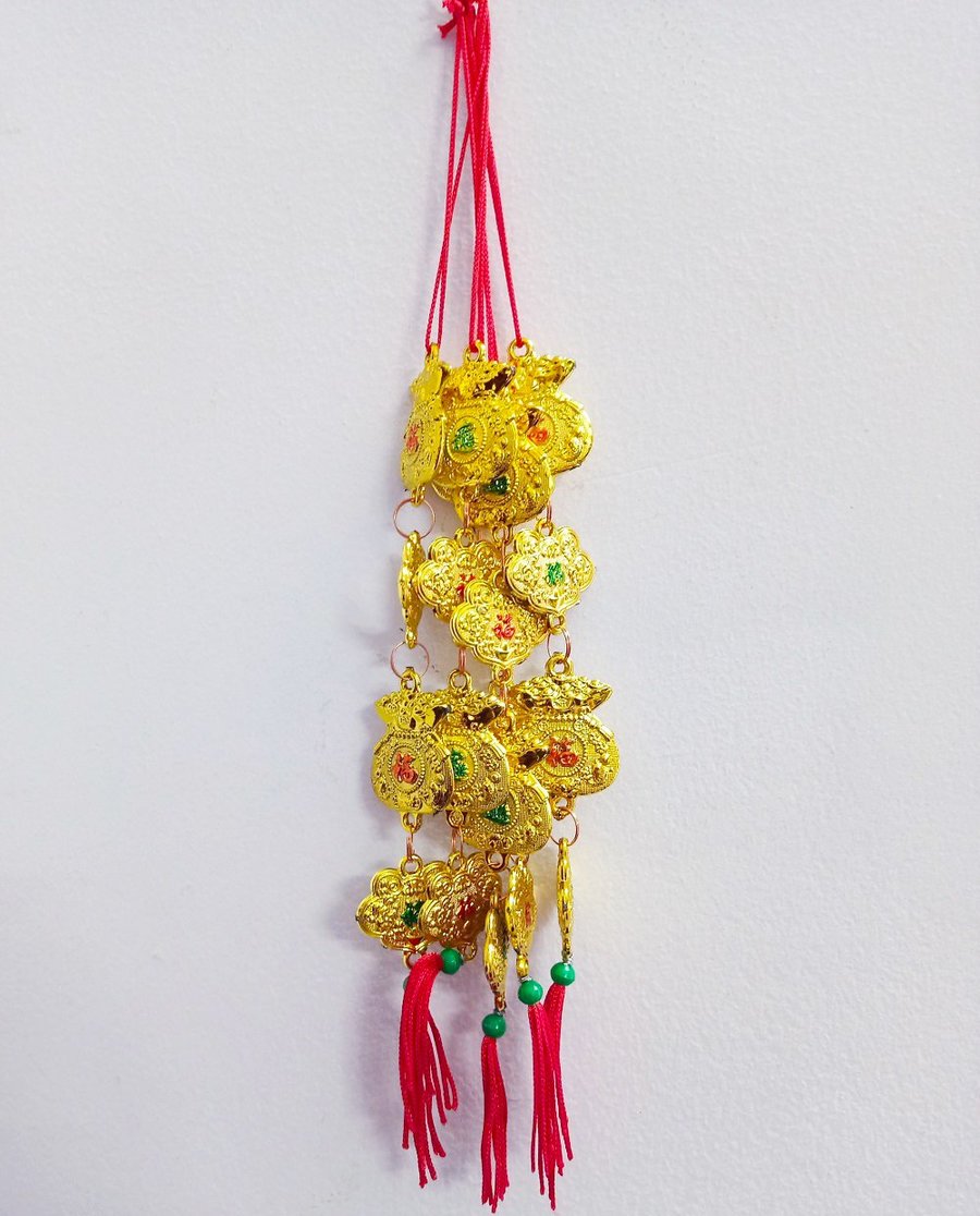 Dây lộc trang trí  tết túi thơm và bông vàng