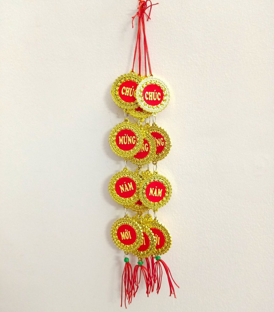 Combo 5 dây lộc treo Đồng tiền vàng Chúc mừng năm mới 01