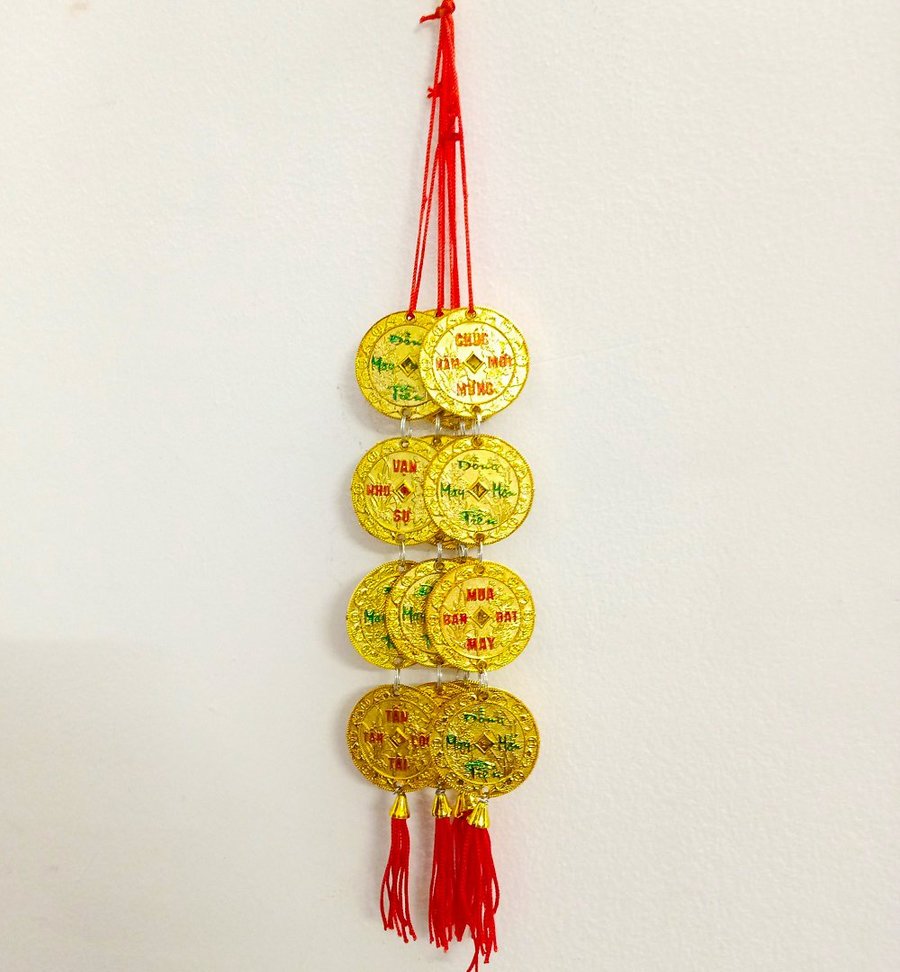 Combo 5 dây lộc treo trang trí tết Đồng tiền may mắn mẫu 07
