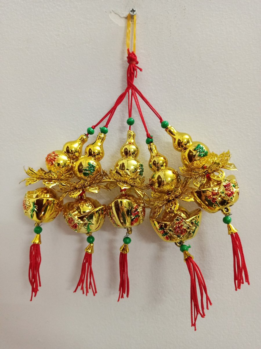 Combo 5 Dây lộc treo Hồ lô hoa sen thỏi vàng trang trí tết