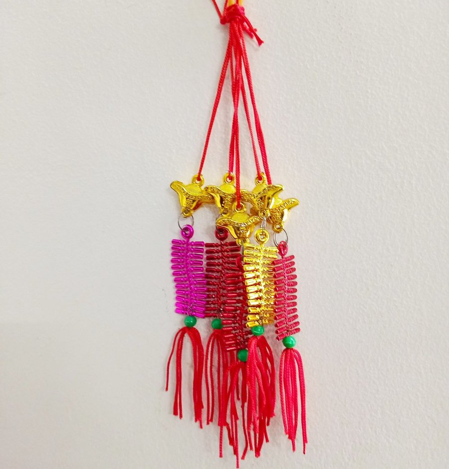 combo 5 Dây lộc treo pháo tết mini tiền vàng 09