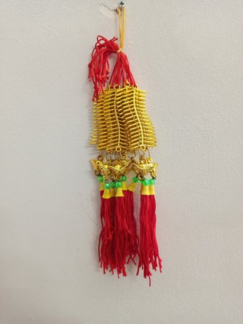 Combo 10 dây lộc treo trang trí tết dây pháo vàng mini 61