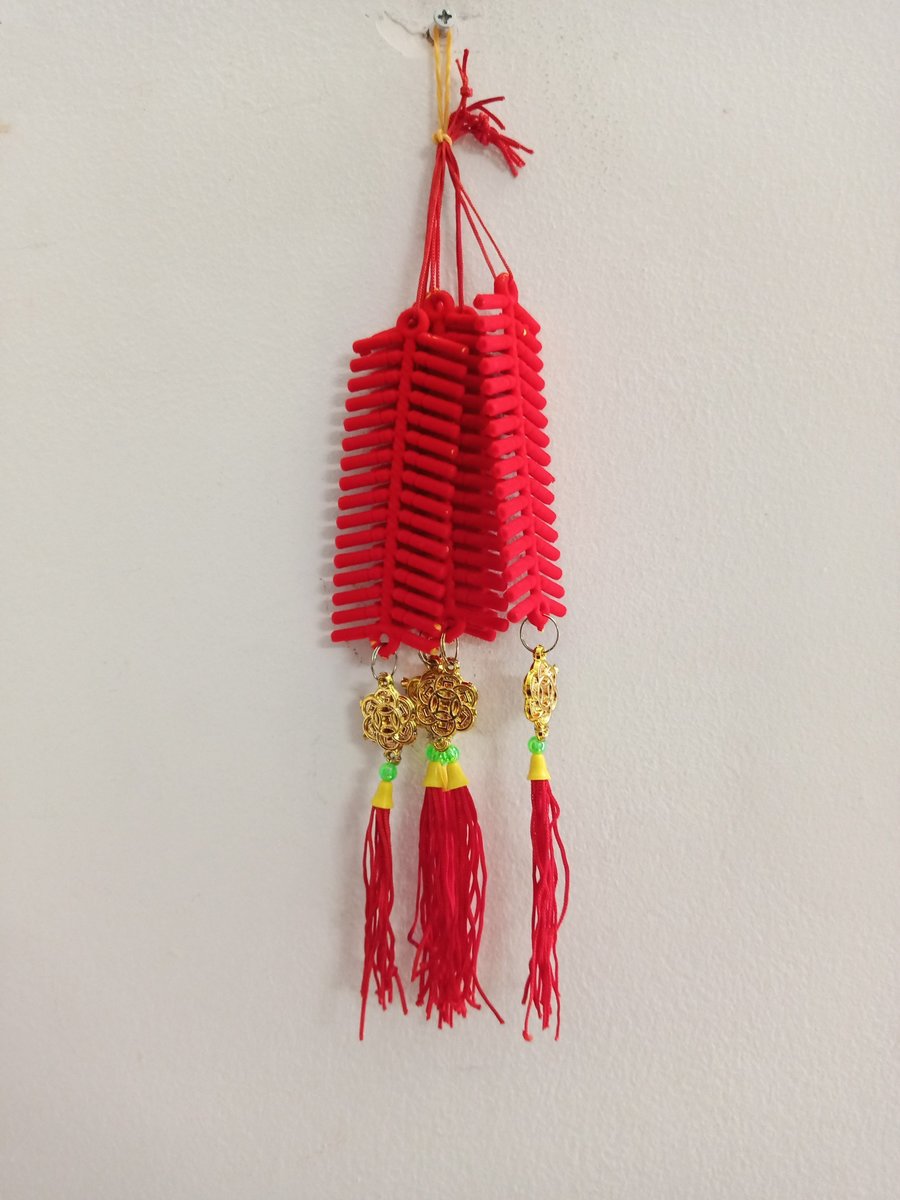 Combo 5 Lộc treo trang trí tết Pháo nhung đỏ và đồng tiền (64)