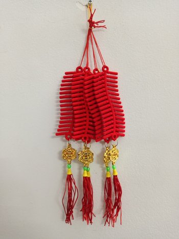 Combo 5 dây lộc Treo Trang Trí Tết Pháo Nhung Đỏ Và Đồng Tiền vàng 02