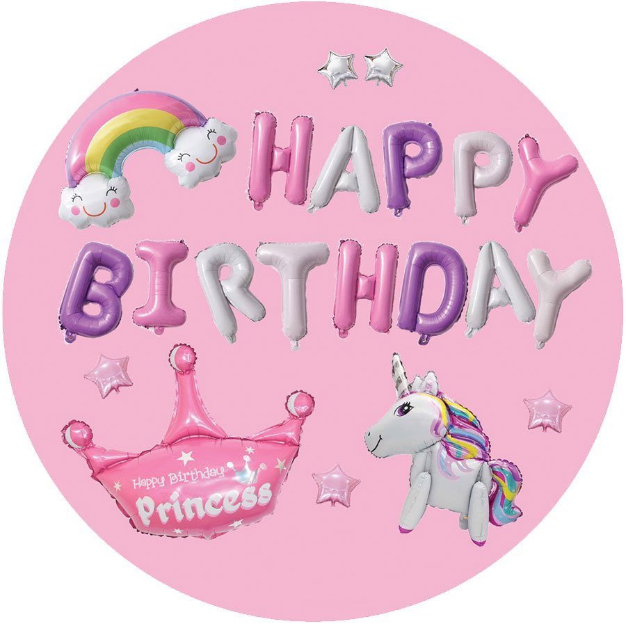 Set Bóng Trang Trí Sinh Nhật Happy Birthday tiểu công chúa