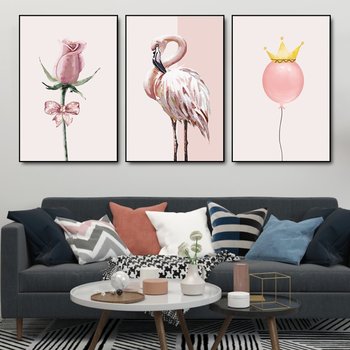 Tranh treo tường hồng hạc và hoa hồng