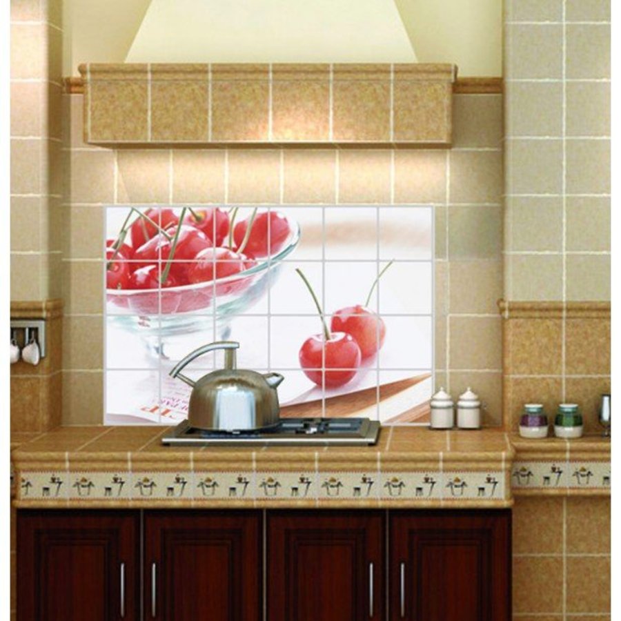 Dán bếp cherry đỏ size 60x90cm