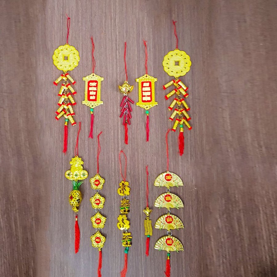 Combo 10 dây treo tài lộc số 3 trang trí tết