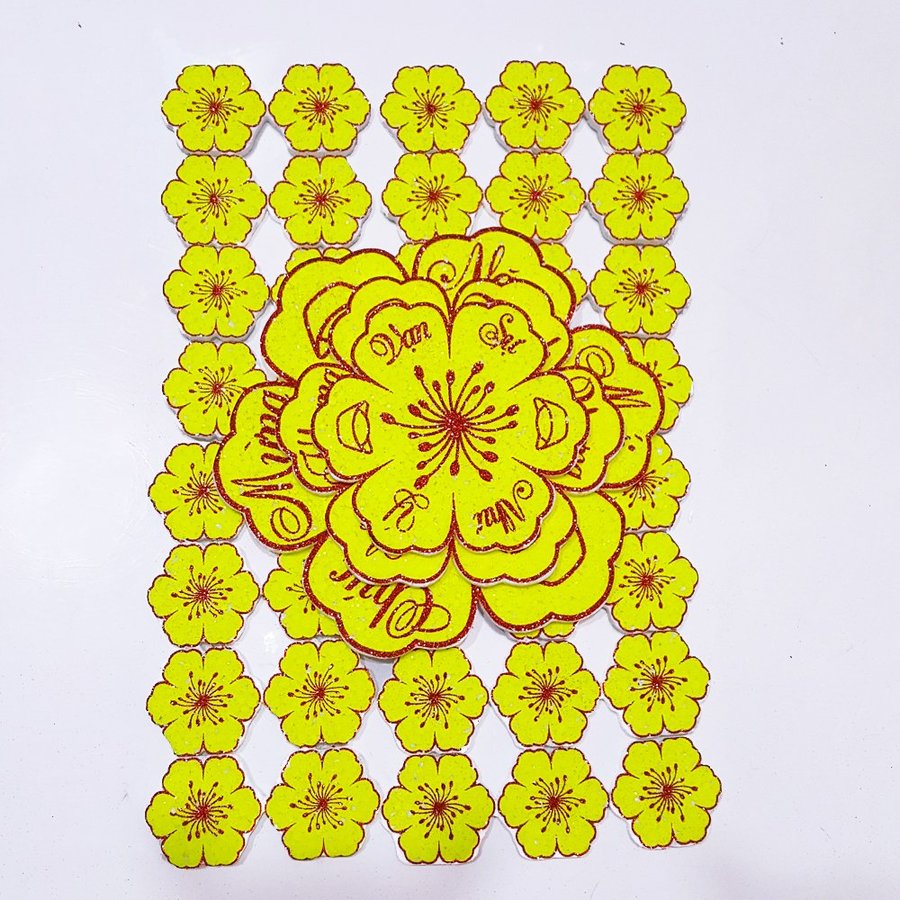 Bộ Mai vàng xốp vạn sự như ý trang trí tết