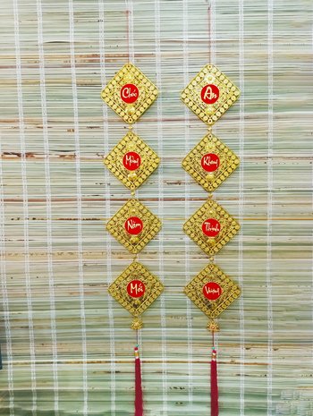 Dây lộc treo Cây mai túi vàng hình vuông 42 (2size)