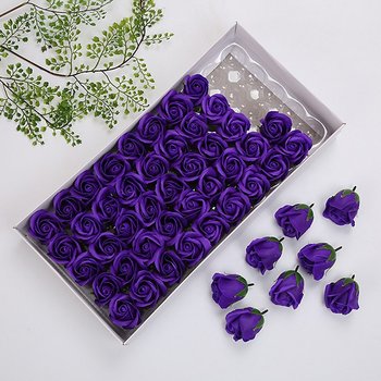 Hộp hoa hồng sáp thơm màu tím đậm