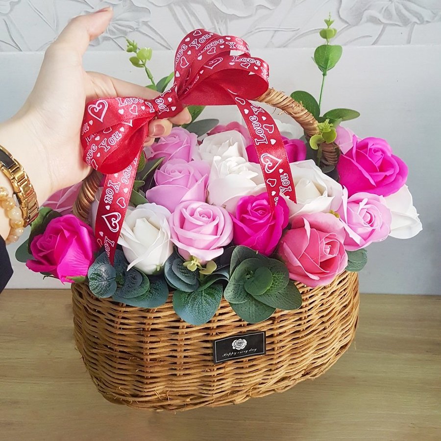 GIỎ HOA SÁP - ĐONG ĐẦY