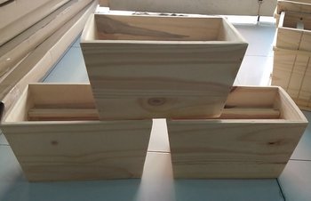 Hộp gỗ cắm hoa hình thang chữ nhật