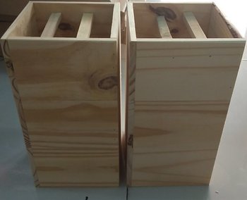 Hộp gỗ cắm hoa vuông cao trơn