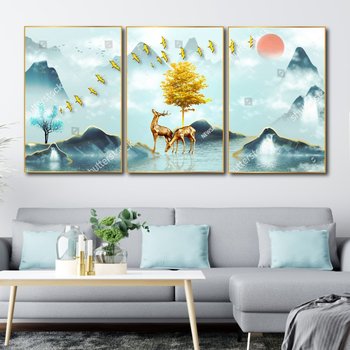 Tranh Treo Tường Đôi Hươu Nghệ Thuật 4