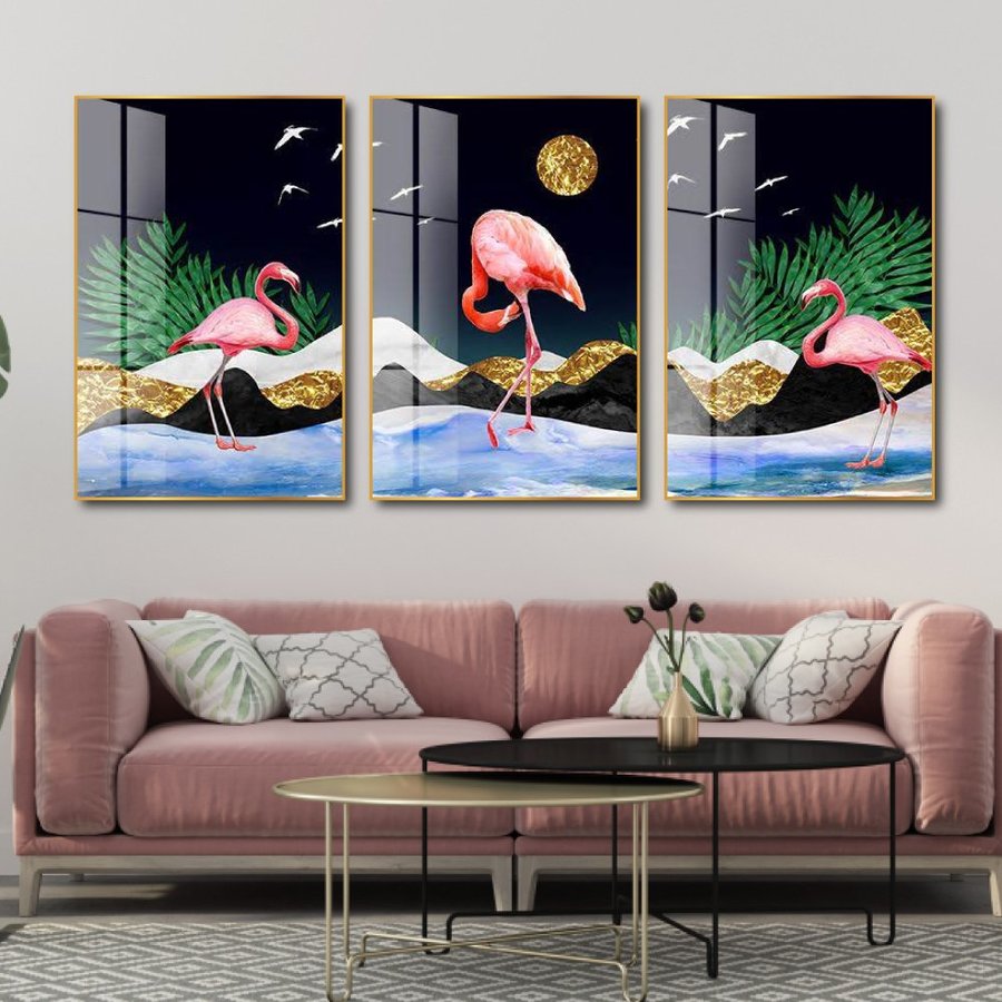 Tranh Treo Tường Hồng Hạc Dưới Trăng