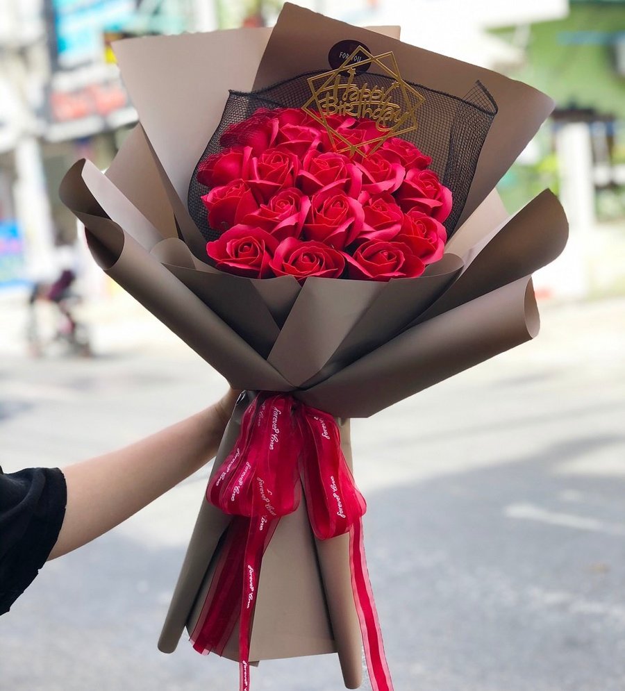 Bó Hoa Hồng Sáp Thơm Đỏ - H043