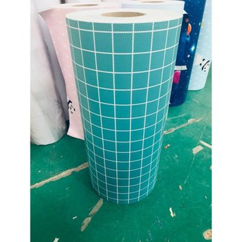 10m Giấy Dán Tường Sọc Ô Vuông Màu Xanh Lá