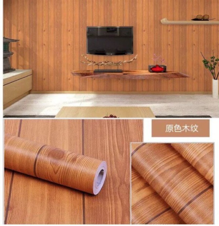 10m Giấy Dán Tường Giả Gỗ Nâu