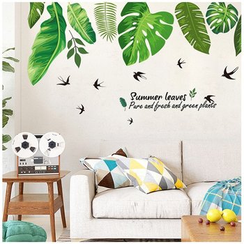 Decal dán tường lá xanh nghệ thuật 3