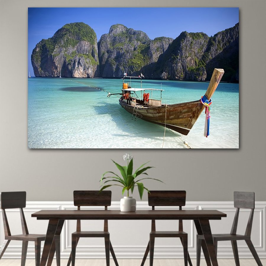 Tranh treo tường phong cảnh bến thuyền