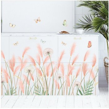 Decal dán tường cỏ hồng và bồ công anh
