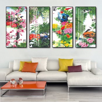 Bộ Tranh Tứ Quý Đào Lan Cúc Trúc