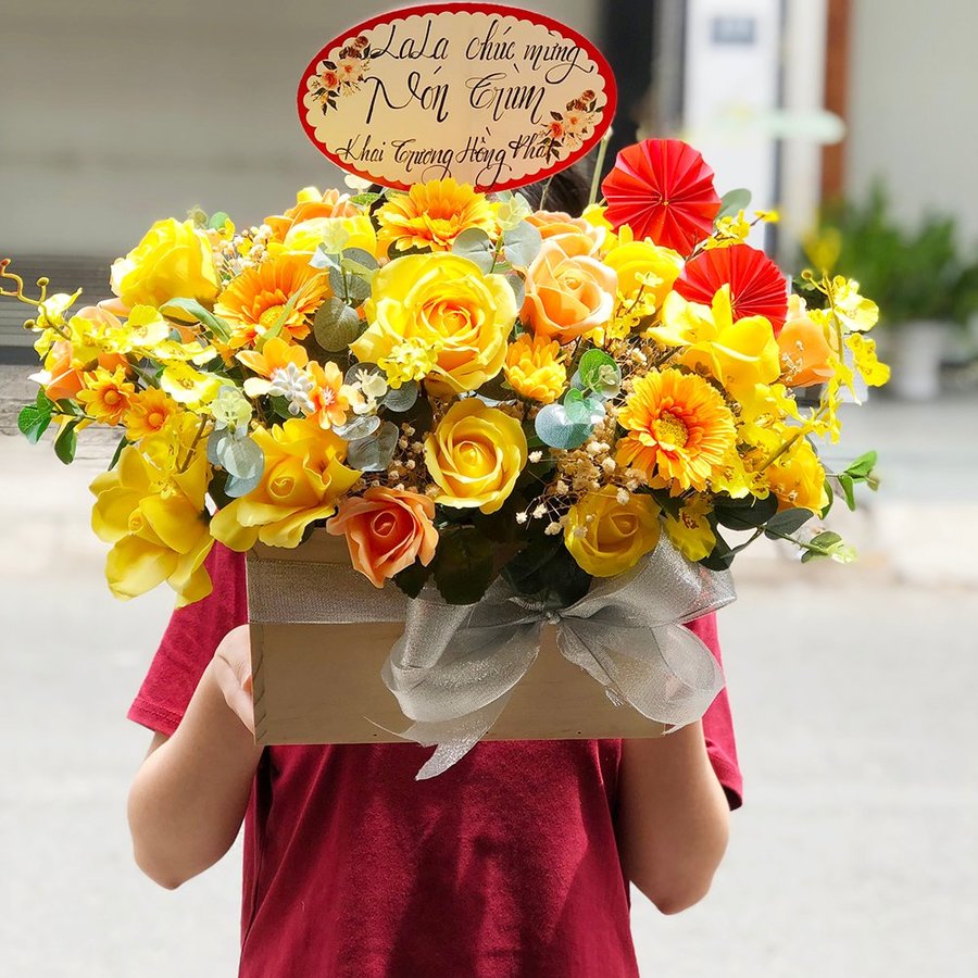 Lẵng hoa để bàn chúc mừng khai trương 2