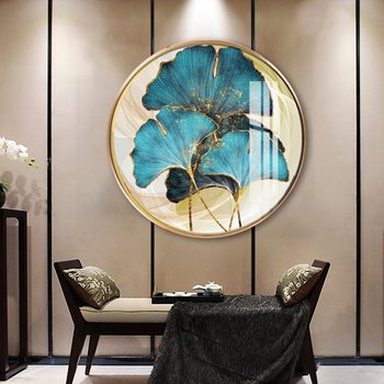 Tranh Tròn Tráng Gương Lá Rẻ Quạt Nghệ Thuật